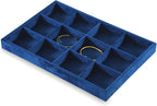 Jewelry Organizer Tray, Velvet Bracelet Display, Premium Jewelry Tray, Luxury Bangle Organizer,Blue Watch Tray