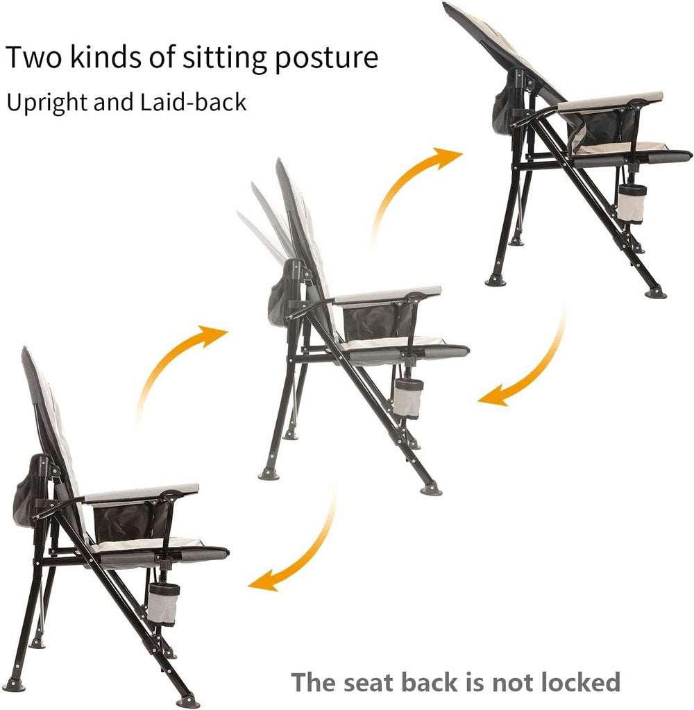 REALEAD Camping Chairs for Adults - Heavy Duty Folding Chairs for Outside Sup...