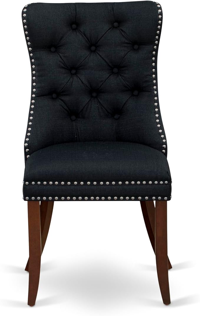 East West Furniture DODA9-MAH-24 9 Piece Dining Table Set Includes a Rectangle Kitchen Table with Butterfly Leaf and 8 Polyester Fabric Upholstered Chairs, 42x78 Inch, Mahogany