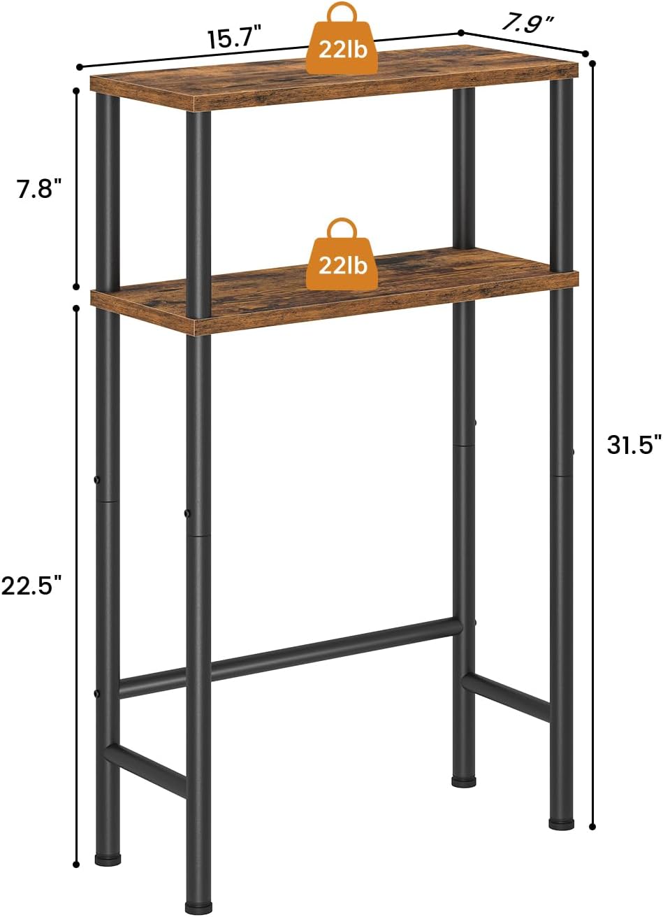 Asgolion Narrow Console Table, 15.7" Small Entryway Table, 2-Tier | Sofa...