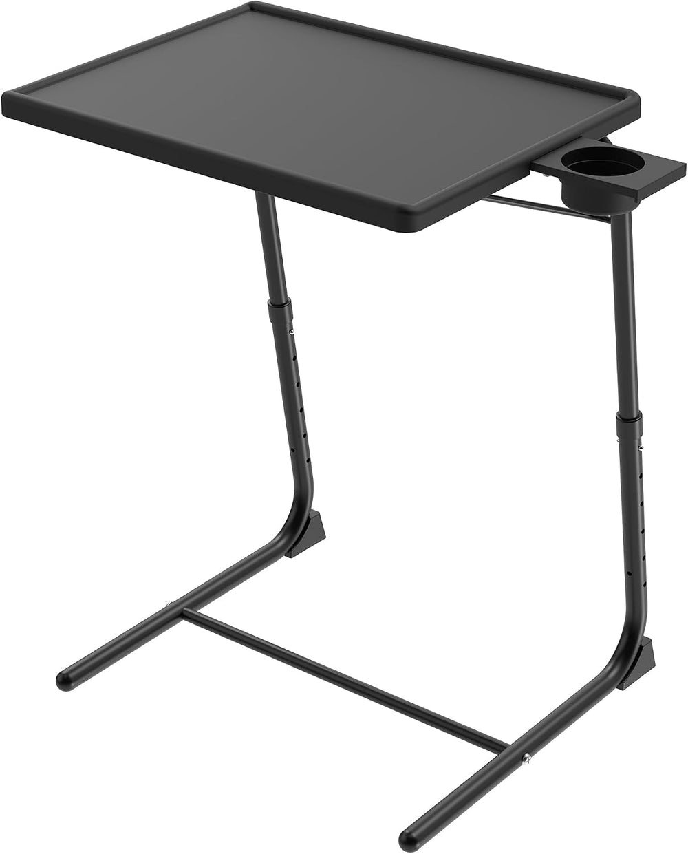 Adjustable TV Tray Table for Breakfast & Dinner - Black Folding Couch Des...