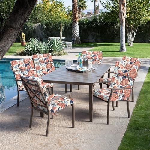 DYTXIII Outdoor High Back Chair Cushions Set of 2, 44"x22" Water Re...