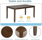 5-Piecern Dining Table Set, Kitchen Set with One Rectangular Table and 4 Upholstered Chairs, Living Room Chairs with Ladder Backrest and Comfortable Seat Cushion, Walnut