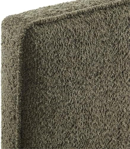Pemberly Row Queen Headboard, Boucle Fabric Upholstery, Sage Green, Pillow-St...