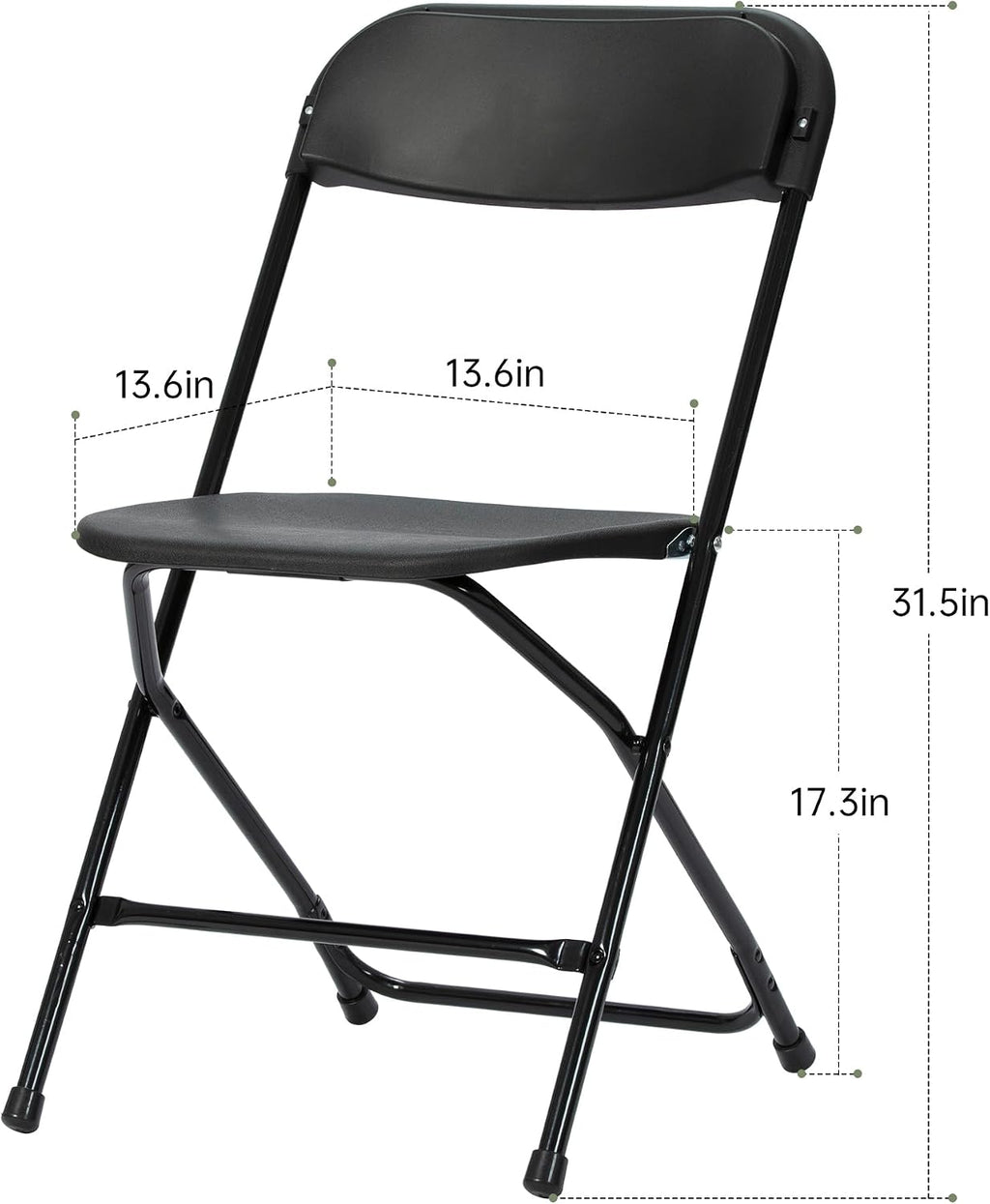 30 PCS Plastic Folding Chair, Portable Commercial Chair, Heavy-Duty Plastic Folding Chairs, Folding Chair with 350 LB Capacity for Wedding Party Outdoor Indoor Black