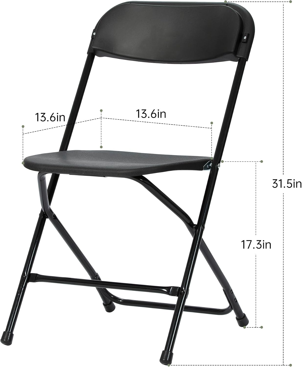 30 PCS Plastic Folding Chair, Portable Commercial Chair, Heavy-Duty Plastic Folding Chairs, Folding Chair with 350 LB Capacity for Wedding Party Outdoor Indoor Black