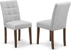 East West Furniture ANAS5-AWA-27 5 Piece Mid Century Dining Set Includes A Dinner Table and 4 Light Gray Polyester Fabric Parsons Chairs, Antique Walnut
