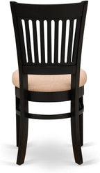 East West Furniture LGVA7-BLK-C 7 Piece Modern Dining Table Set Consist of a Rectangle Wooden Table with Butterfly Leaf and 6 Linen Fabric Kitchen Dining Chairs, 42x84 Inch, Black