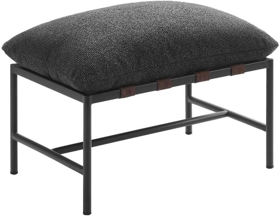 Modway Raya Outdoor Boucle Ottoman in Charcoal - Patio Sitting Stool Ottoman ...