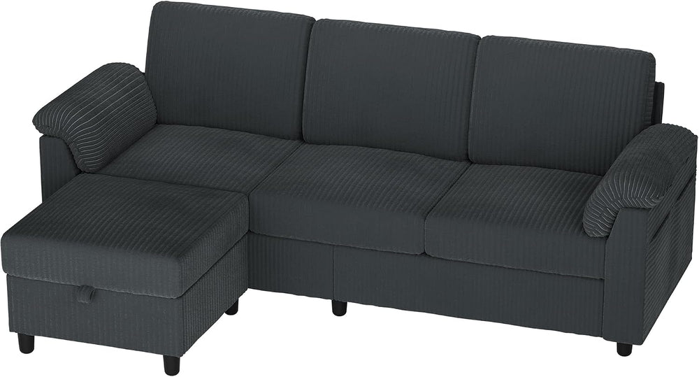 Vongrasig 79" Convertible Sectional Couches Sofa with Storage Ottoman, 3...