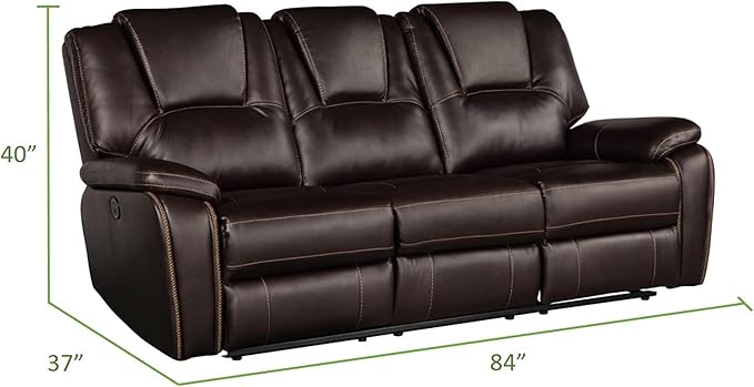 Faux Leather Recliner Sofa Furniture Set for Living Room, Recliner Chair, Manual Loveseat, 3 Seat Recliniing Sofa Couch Set for Meeting Room,Brown