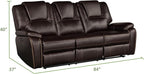 Faux Leather Recliner Sofa Furniture Set for Living Room, Recliner Chair, Manual Loveseat, 3 Seat Recliniing Sofa Couch Set for Meeting Room,Brown