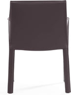 Manhattan Comfort Vogue Modern Faux Leather Dining Chairs, Metal Frame, Comfortable Padded Seat, Fully Assembled Armchair Accent Furniture, Set of 1, Grey
