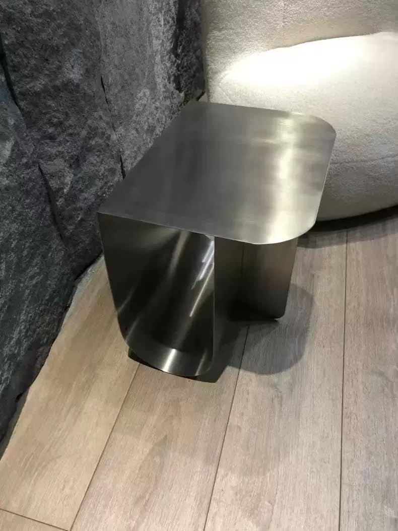 Modern Stainless Steel Side Table, Minimalist Storage Coffee Table,Accent Tab...