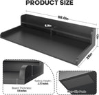 2-Tier Washer Dryer Countertop with 2.75" H Edge Rails, 58" W x 28" D Laundry Countertop for Folding Clothes, Washer and Dryer Topper with Non-Slip Pad (Black)