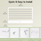 Wall Mounted Clothes Drying Rack 32", Foldable Wall Mount Laundry Rack Folding Indoor, Drying Rack Clothing Collapsible, Hidden Space Saver with Wall Template, 5 Rods, White