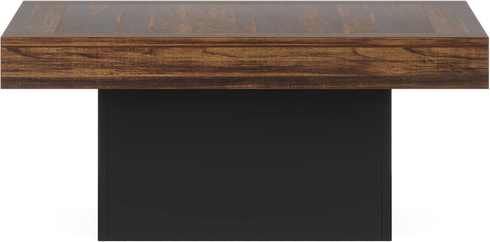 Tribesigns 35.4-Inch Square Coffee Table with LED Light, Modern Wood Coffee T...