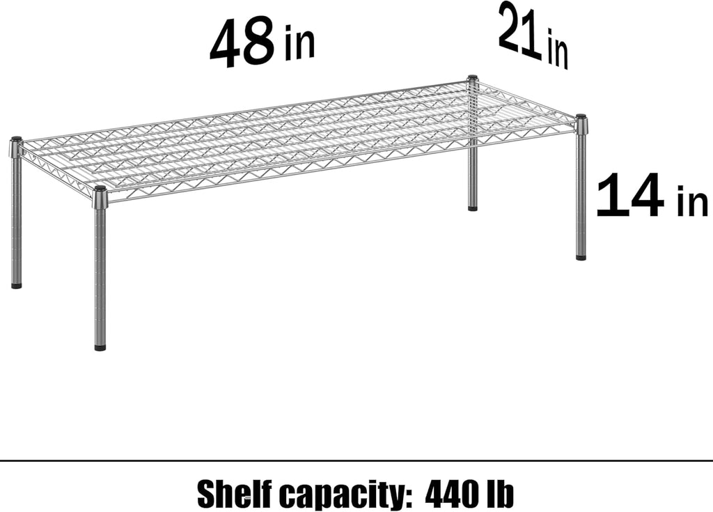 21" Deep x 48" Wide x 14" Height Wire Shelving Kit | 1-Tier | NSF Commercial Storage Rack Unit