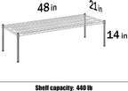 21" Deep x 48" Wide x 14" Height Wire Shelving Kit | 1-Tier | NSF Commercial Storage Rack Unit