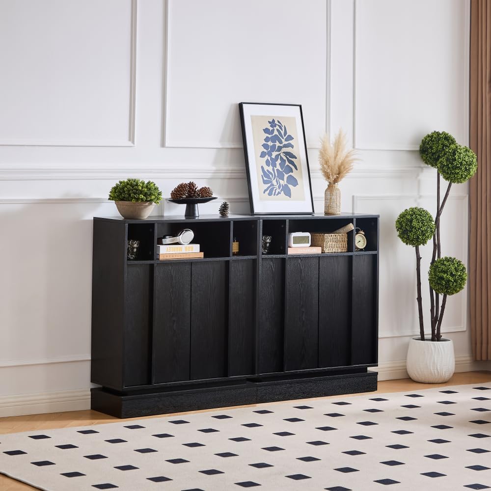 Small Sideboard Buffet Cabinet with Storage, 31.7" Farmhouse Accent Cabi...