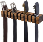 PH PandaHall Belt Organizer, Wooden Belt Holder Wall Mounted Belts Hanger with Slots Space Saving Storage for 10 Belts, Home Bedroom Closet Retail Shop, Camel, 1pc, 10.7x1.5x2.4inch