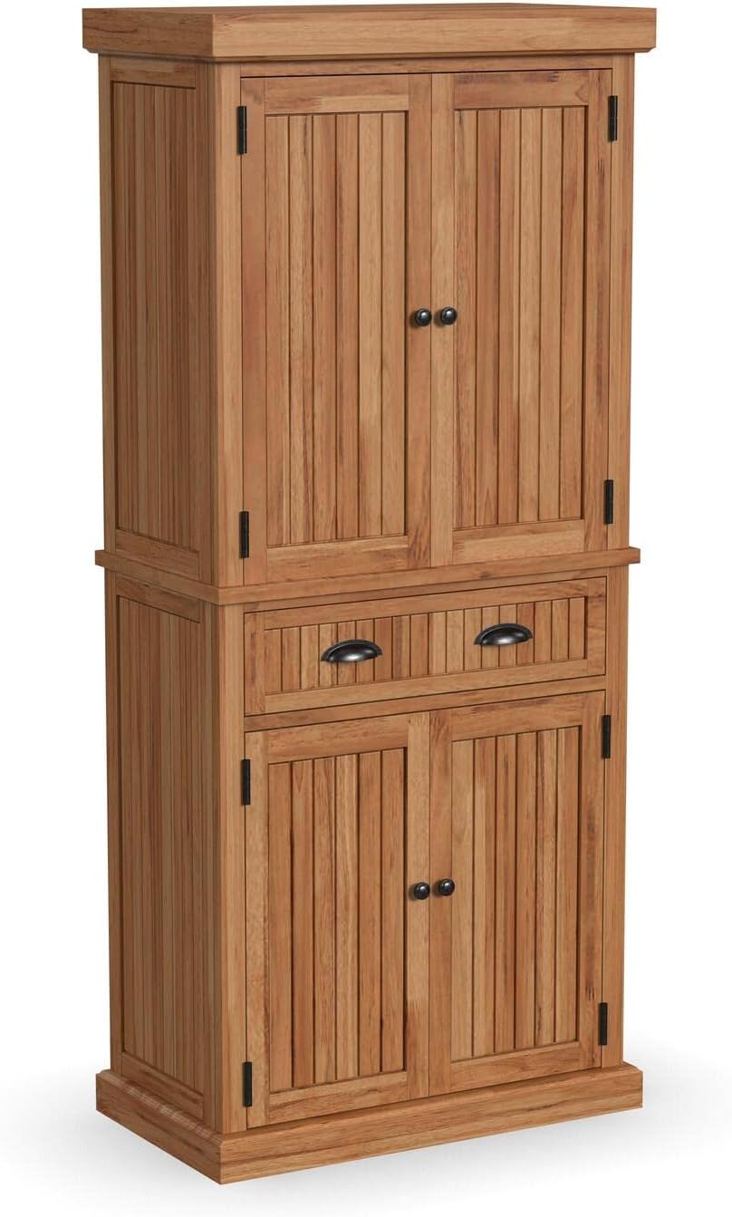 Homestyles Nantucket Natural Wood Pantry with Four Doors