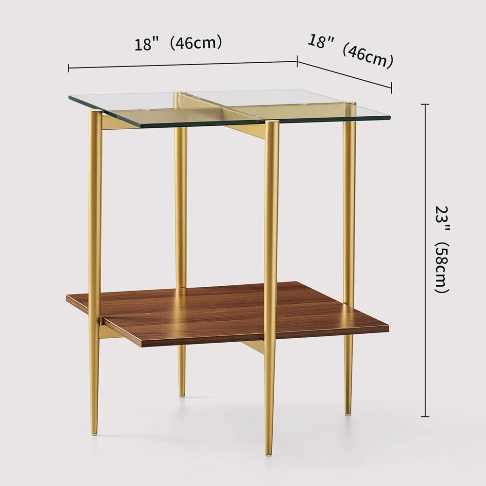 LumFurn Glass End Table, Mid-Century Modern Design Sofa Table, for Living Roo...