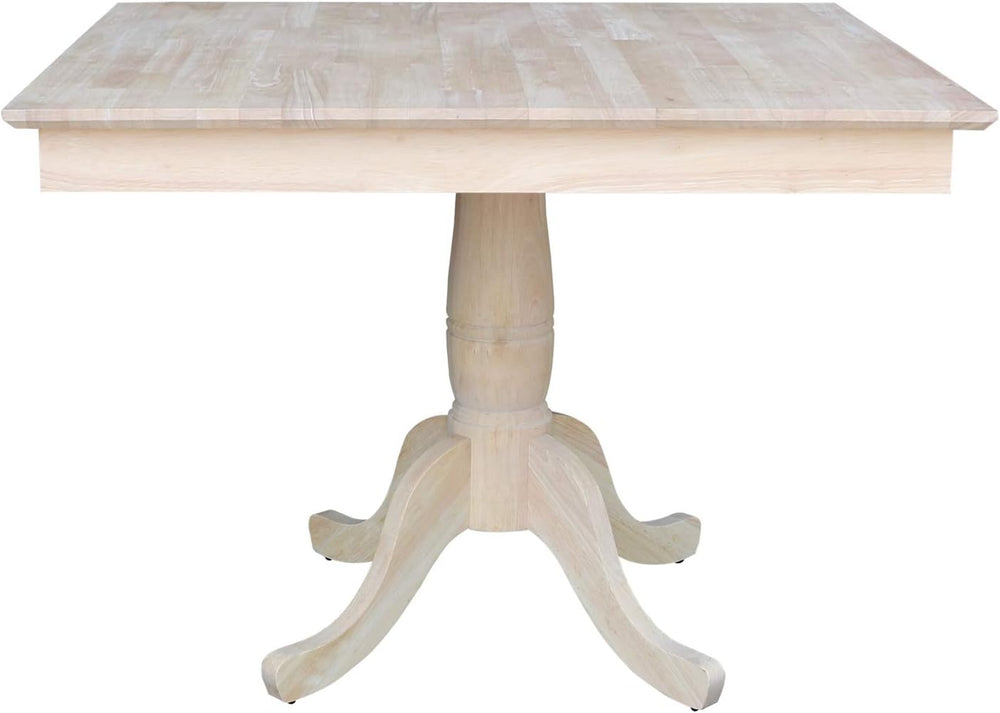 International Concepts 36" x 36" Natural Solid Wood Square Top Pede...
