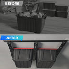 Overhead Garage Storage Racks, Adjustable Ceiling Tote Storage Rails, Heavy Duty Garage Organizer Hanging Storage Rack for Most Storage Bins/Totes, 48" x 48"