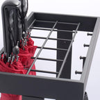Modern Black Umbrella Stand nizer with 12 Independent Spaces Space Saving Umbrella Holder for Home Office and Entryways