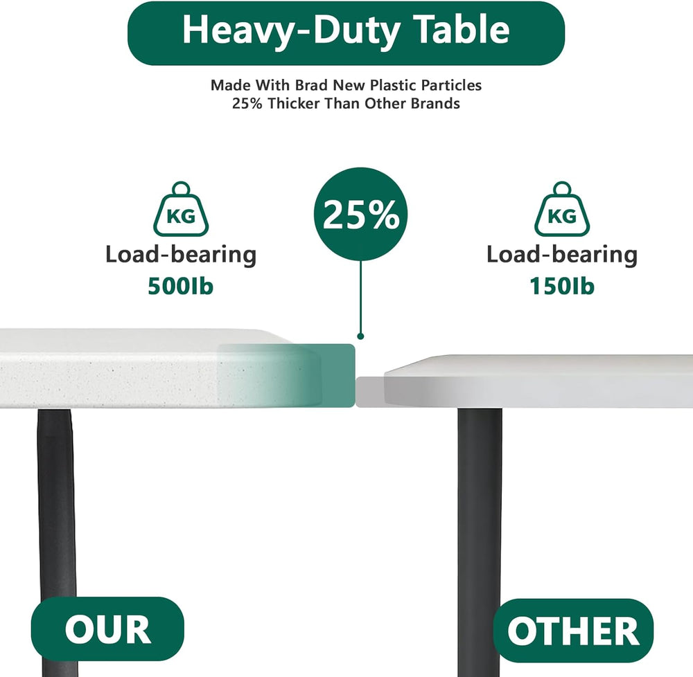 6FT Folding Table 4 Pack,Heavy Duty Plastic Foldable Tables with Carry Handle...