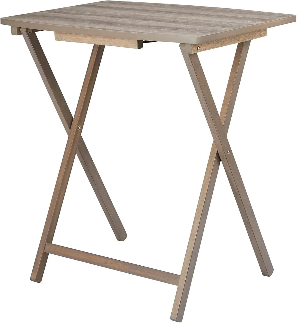 Foldable 5pcs XL Oversized TV Tray Tables Set (4 Trays,1 Stand), Trays for Ea...