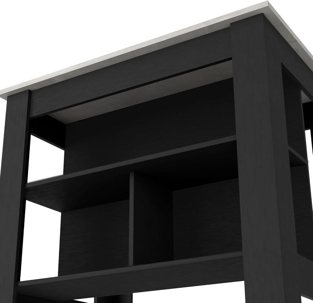Kitchen Island with Three Concealed Shelves Multicolor | Three concealed stor...
