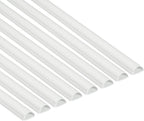 D-Line Half Round Cord Hider, Patented Cable Cover, Hide TV Wall Mount Wires, Raceway for Cords, Decorative Wire Covers, Paintable, Adhesive Cable Concealer - 8X 1.18in W x 0.59in H x 39in L - White
