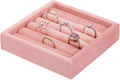 uxcell Stackable Jewelry Storage Tray, Jewelry Tray Drawer Organizer, Small Display Box for Earrings, Necklaces, Rings and Bracelets, Light Pink