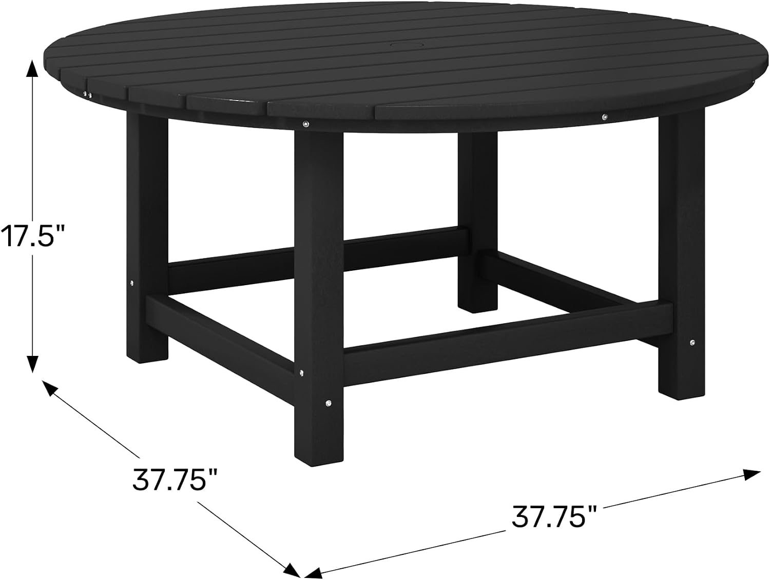 WestinTrends Malibu Low Outdoor HDPE Round Patio Coffee Table, Orange