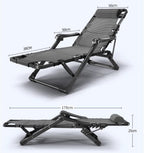 Lounge Chair Outdoor Chaise 2 in 1 Folding Cot 5 Position Reclining Patio Adjustable Patio Lawn Recliner Indoor(A)