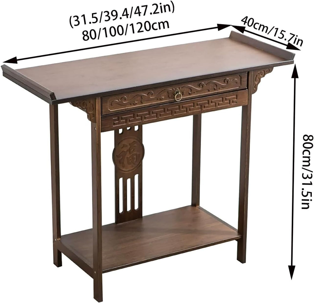 Altar Table Personal Meditation Shrine,with Storage Pooja Cabinet Altar Suppl...