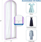Zilink Garment Bags for Long Dress Wedding Dress Bags for Gowns Long 72 in | 3 in Gusseted, Dress Storage Bags Hanging for Long Evening Dresses, Winter Fur Coat, Prom Dresses, 4-Pack
