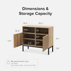 mopio Norwin 4 Piece Entertainment Center with Storage, 70" TV Stand, Industrial Modern Television Accent Cabinet, Oak Wood Media Console Table with 5-Tier Shelf Bookcase (5-Tier Cabinet Set)