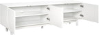Ball & Cast Modern TV Stand with Arch Cabinets for TVs up to 78", Minimalist Entertainment Center w/Solid Wood Legs and Adjustable Shelves, Media Console for Living Room,White