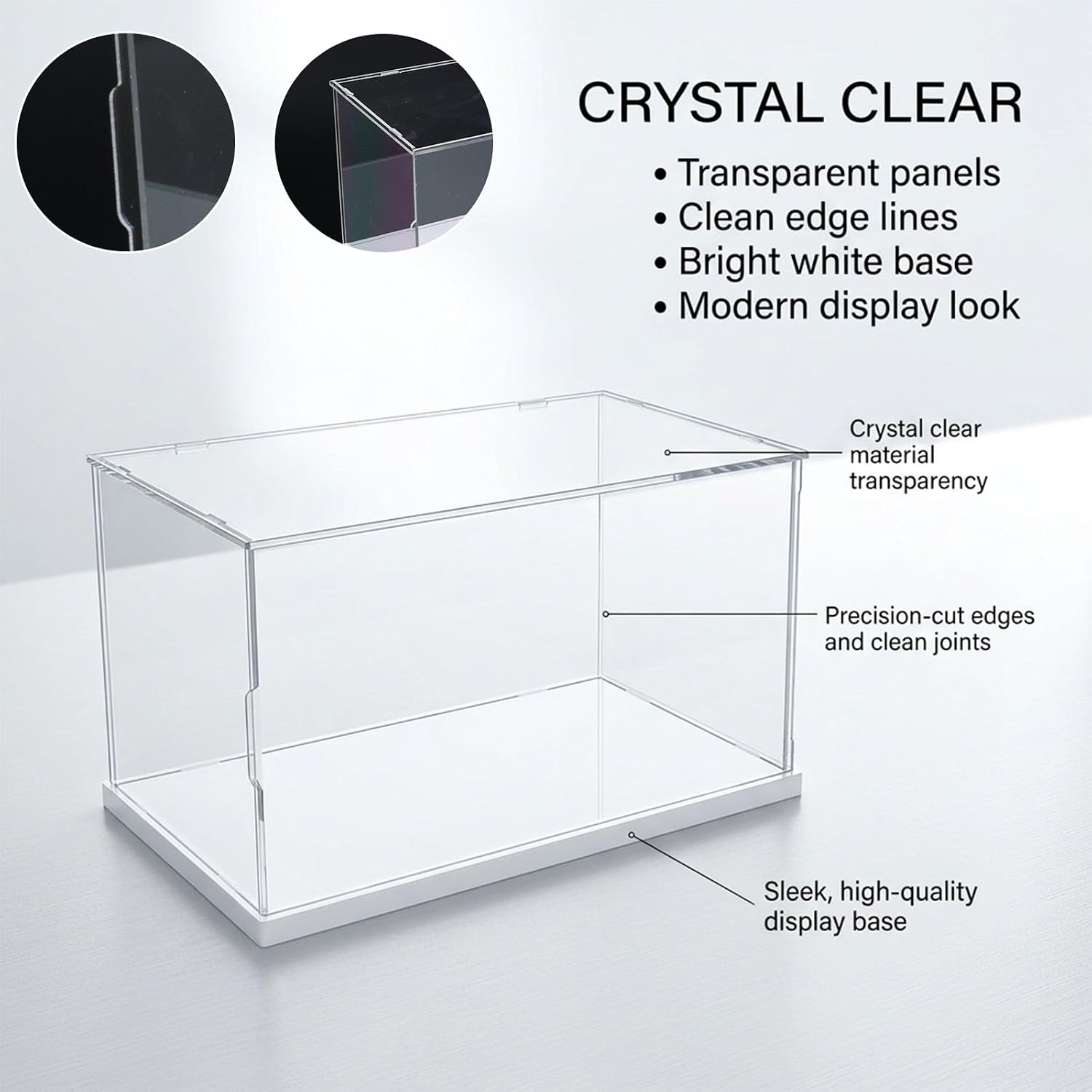 Clear Acrylic CD Holder Rack, Stackable CD Storage Box with Dustproof Door, DVD Display Case and Media Organizer for Music Disc, Blu Ray, Game Cases, Cassette, Shelf or Desktop