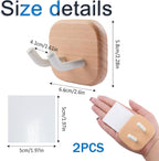 2PCS Solid Shaving Razor Wall Mount Holder, Self-Adhesive Razor Hooks Shelf Organizer for Bathroom Kithchen, No-Drill Storage Hooks for Razors, Towels, Keys