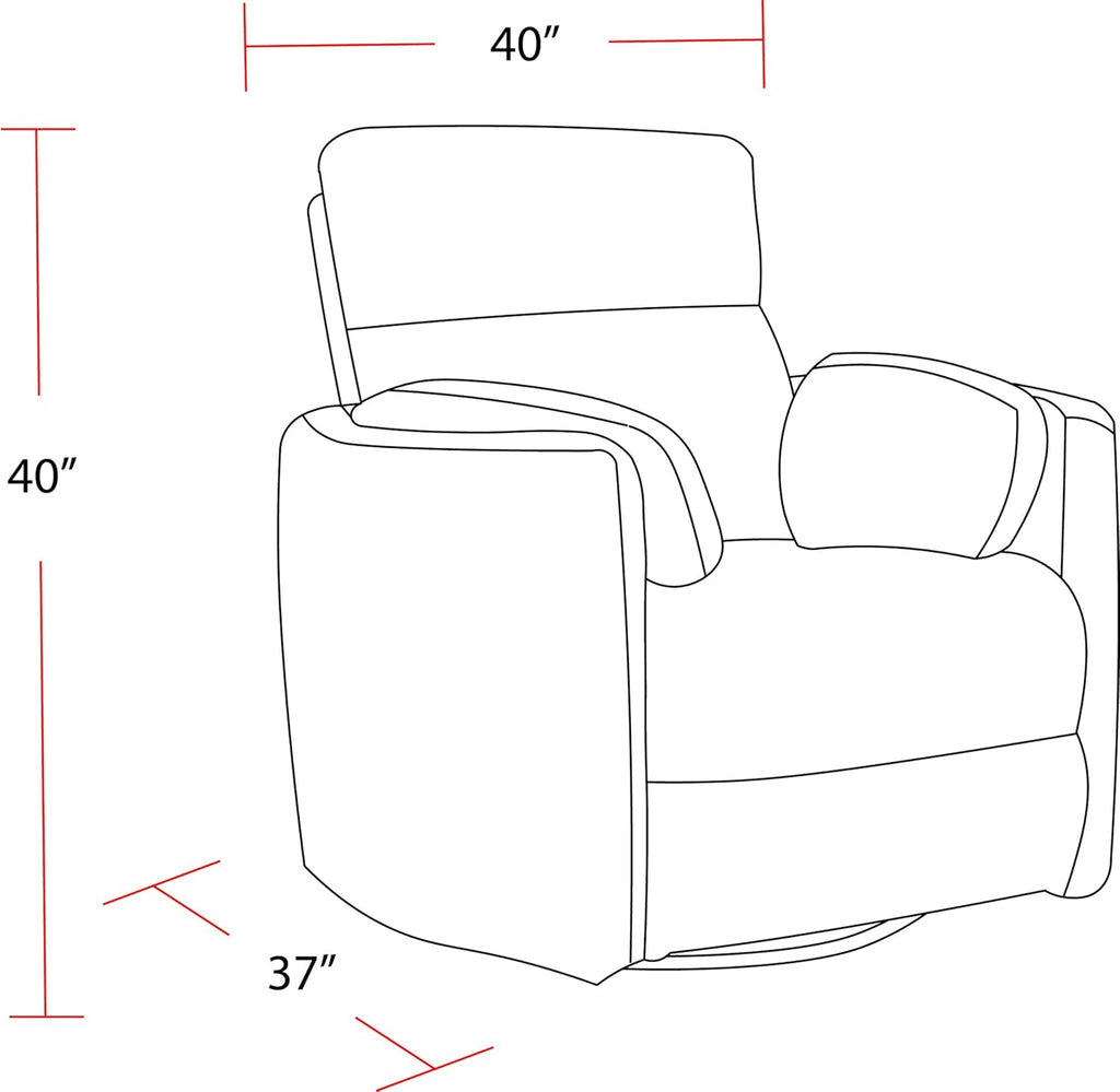 Parker Living Radius - Natural Beauty Quartz Power Swivel Glider Recliner for Adults with USB and Type-C Ports, Single Sofa Chair for Living Room