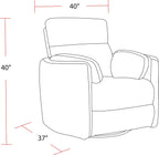 Parker Living Radius - Natural Beauty Quartz Power Swivel Glider Recliner for Adults with USB and Type-C Ports, Single Sofa Chair for Living Room