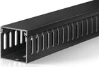 ZhiYo 2x2inCable Raceway, 6.6ft (2xL3.3ft) Server Rack Cable Management Under Desk Cord Organizer, Electrical Safe PVC Cable Channel Open Slot Wire Raceway for Network/PC/TVs, Wire Duct Black
