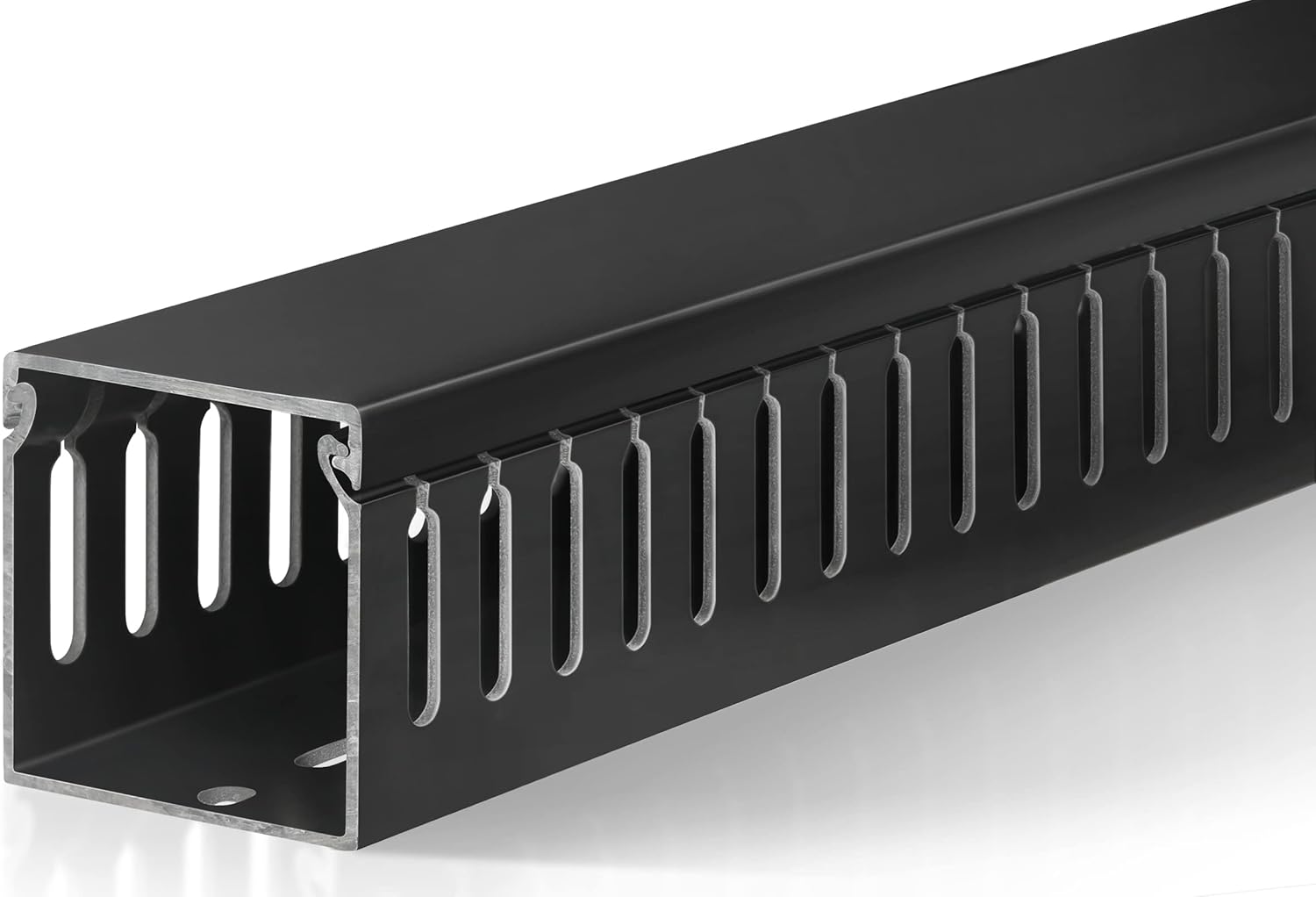 ZhiYo 99in(6X L16.5in) Professional Server Rack Cable Management Raceway, H2in x W2in Cable Raceway Kit, Electrically Safe PVC Open Slot Wire Raceway for Under Desk/Computer/Network Cords, Black