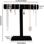 Barelove Jewelry Stand Display 1 Tier, Black Velvet T-Bar Bracelet Watch Bangle Necklace Holder for Organization Showcase or Store Display