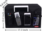 Bedside Storage Organizer - 6 Pockets, Table Cabinet Caddy for Remotes, Phone, Glasses (Black)