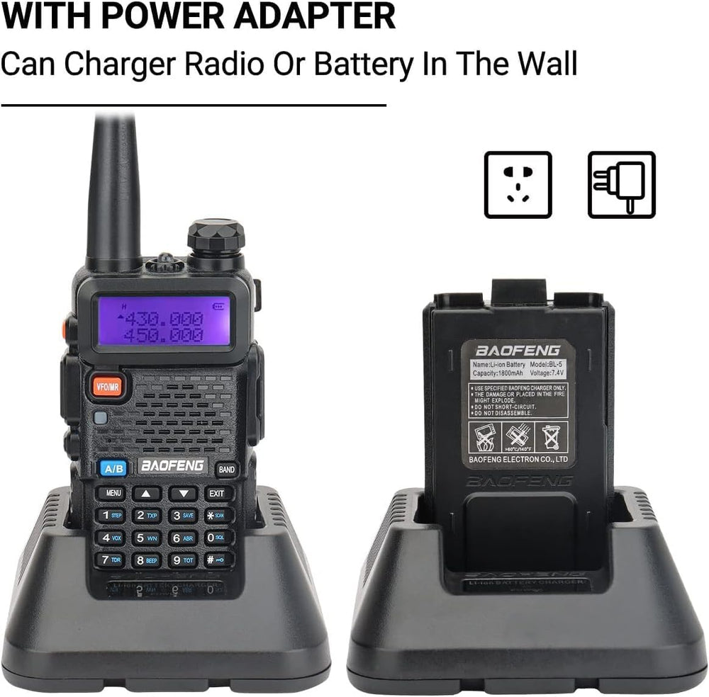 Baofeng UV-5R Radio Ham Radio Handheld UV5R Long Range Dual Band Rechargeable...